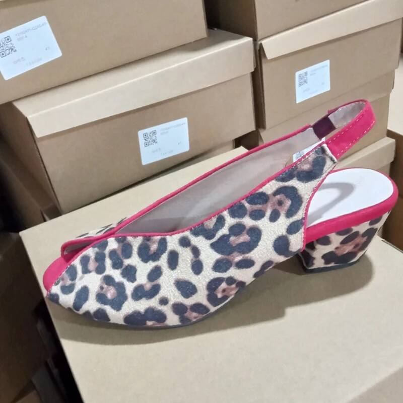 Leopard Print Peep Toe Slingba - Men'S Shoes Slip On recension och pris