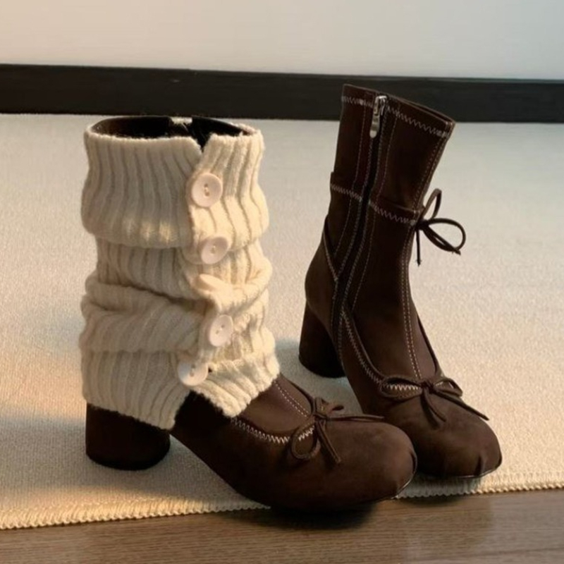 Bow High Heels Women Boots New - Chelsea Boots Suede recension och pris