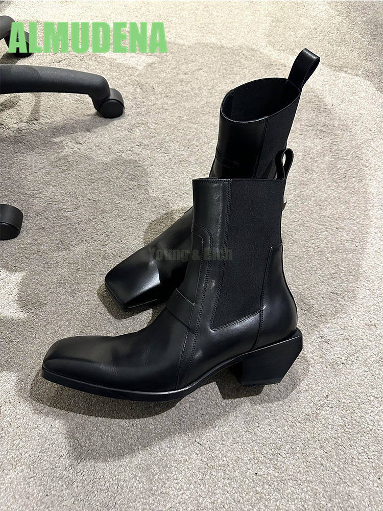 Square Toe, Middle Heel Motorc - Chelsea Boots Suede recension och pris