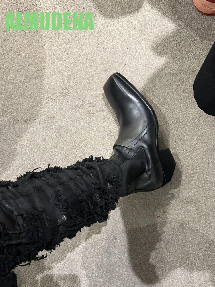 Square Toe, Middle Heel Motorc - Chelsea Boots Suede recension och pris