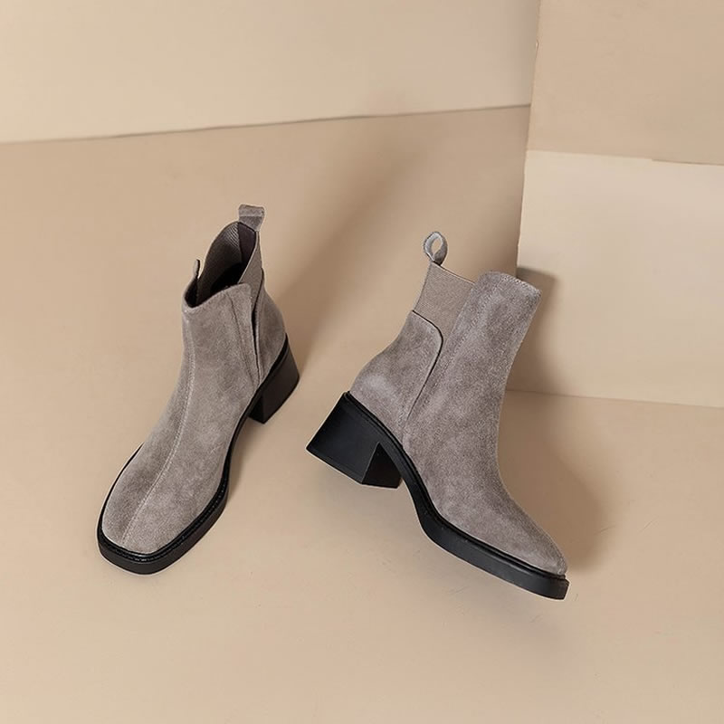 Suede Women Chunky Ankle Boots - Chelsea Boots Suede recension och pris