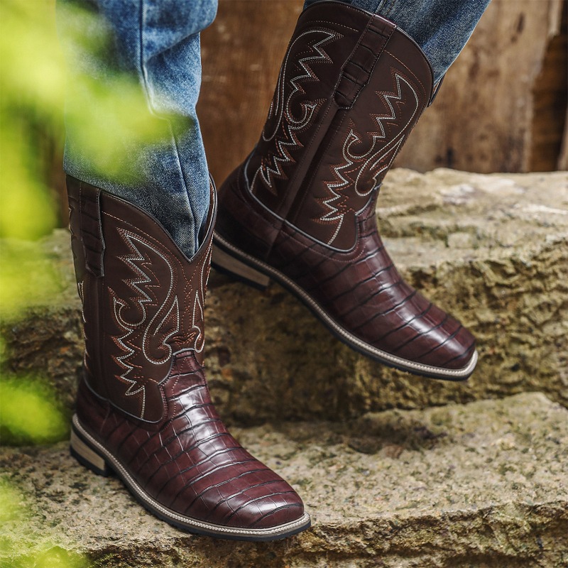 Mens Boots Crocodile Pattern H - Men'S Shoes With Wide Toe Box recension och pris