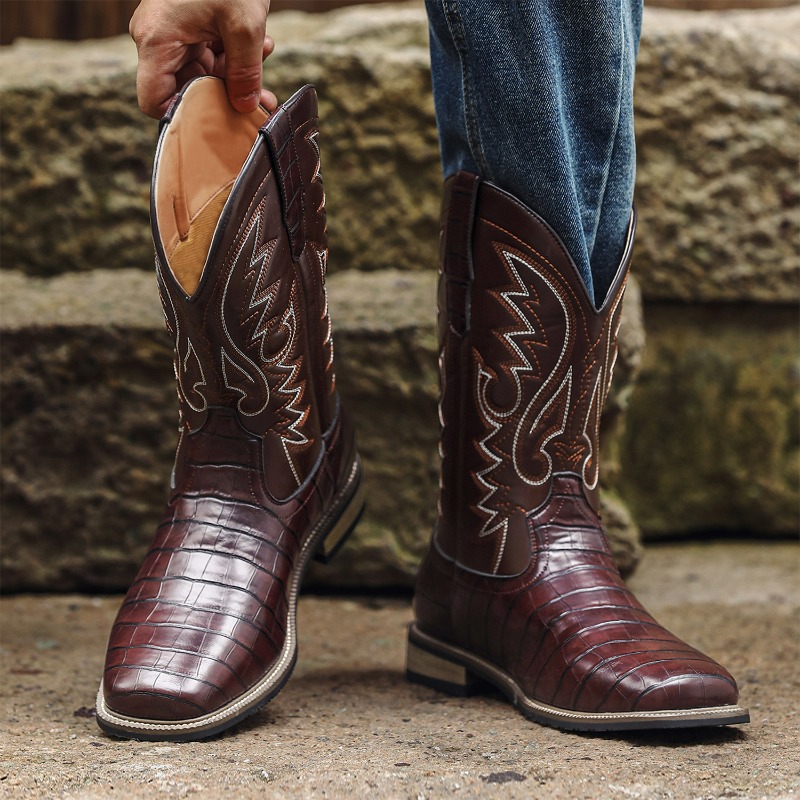 Mens Boots Crocodile Pattern H - Men'S Shoes With Wide Toe Box recension och pris