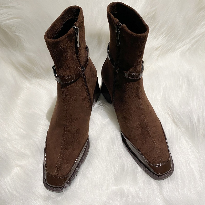 2026Winter Suede Patchwork Squ - Chelsea Boots Suede recension och pris