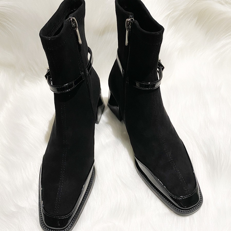 2026Winter Suede Patchwork Squ - Chelsea Boots Suede recension och pris