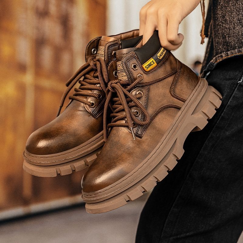 Vintage Men Platform Ankle Boo - Chelsea Boots Suede recension och pris