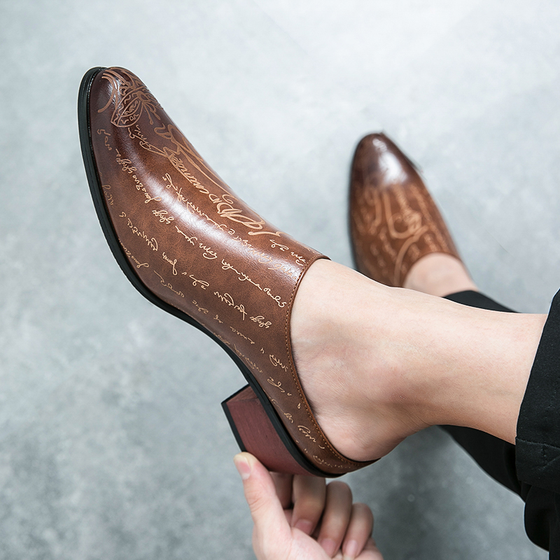 Men Brown Leather Mules Slippe - Men'S Shoes Slip On recension och pris