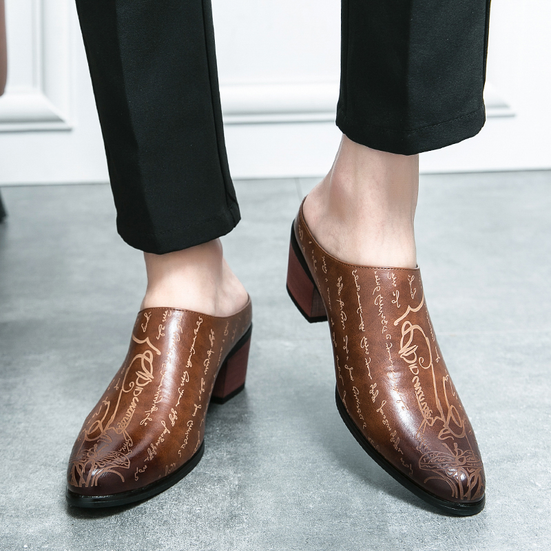 Men Brown Leather Mules Slippe - Men'S Shoes Slip On recension och pris