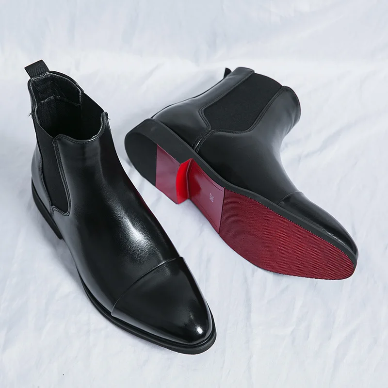 Men's Boots Business Ankle Boo - Men Shoes Red Bottom recension och pris