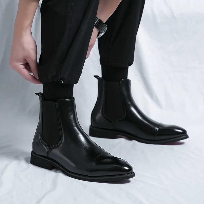 Men's Boots Business Ankle Boo - Men Shoes Red Bottom recension och pris