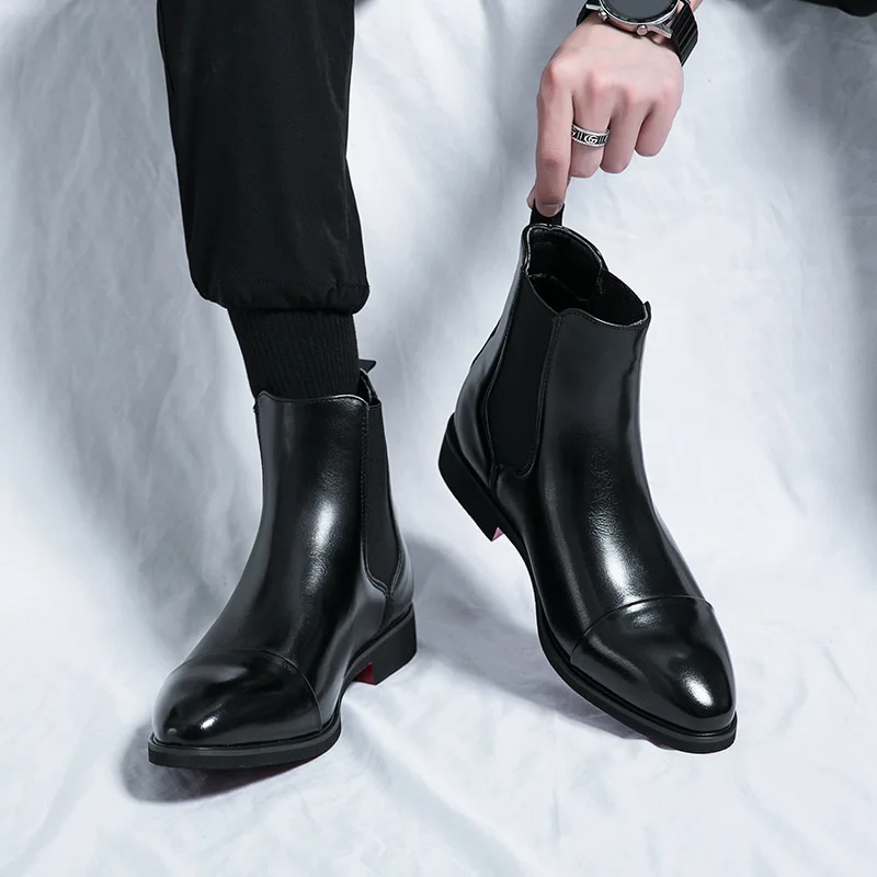 Men's Boots Business Ankle Boo - Men Shoes Red Bottom recension och pris